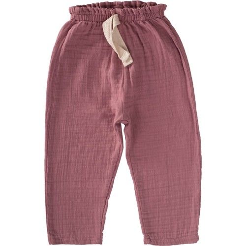Ruffle Waist Wide Cut Muslin Trousers 1-8 Years Copper