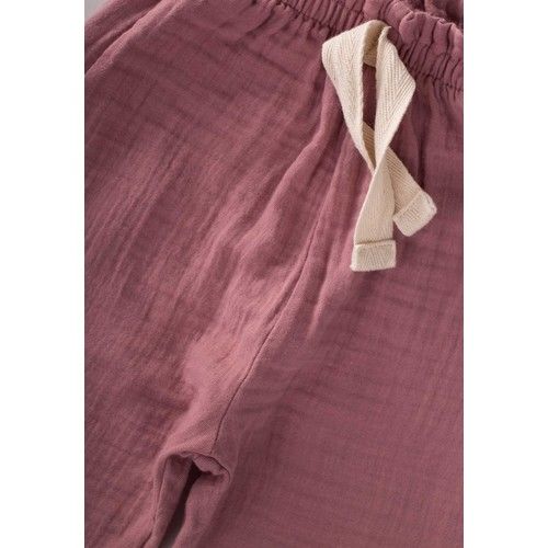 Ruffle Waist Wide Cut Muslin Trousers 1-8 Years Copper