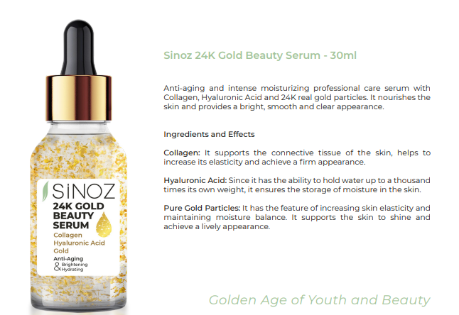24K Altın Parçacıklı Kırışıklık Karşıtı Kolajen Serum 30 ML