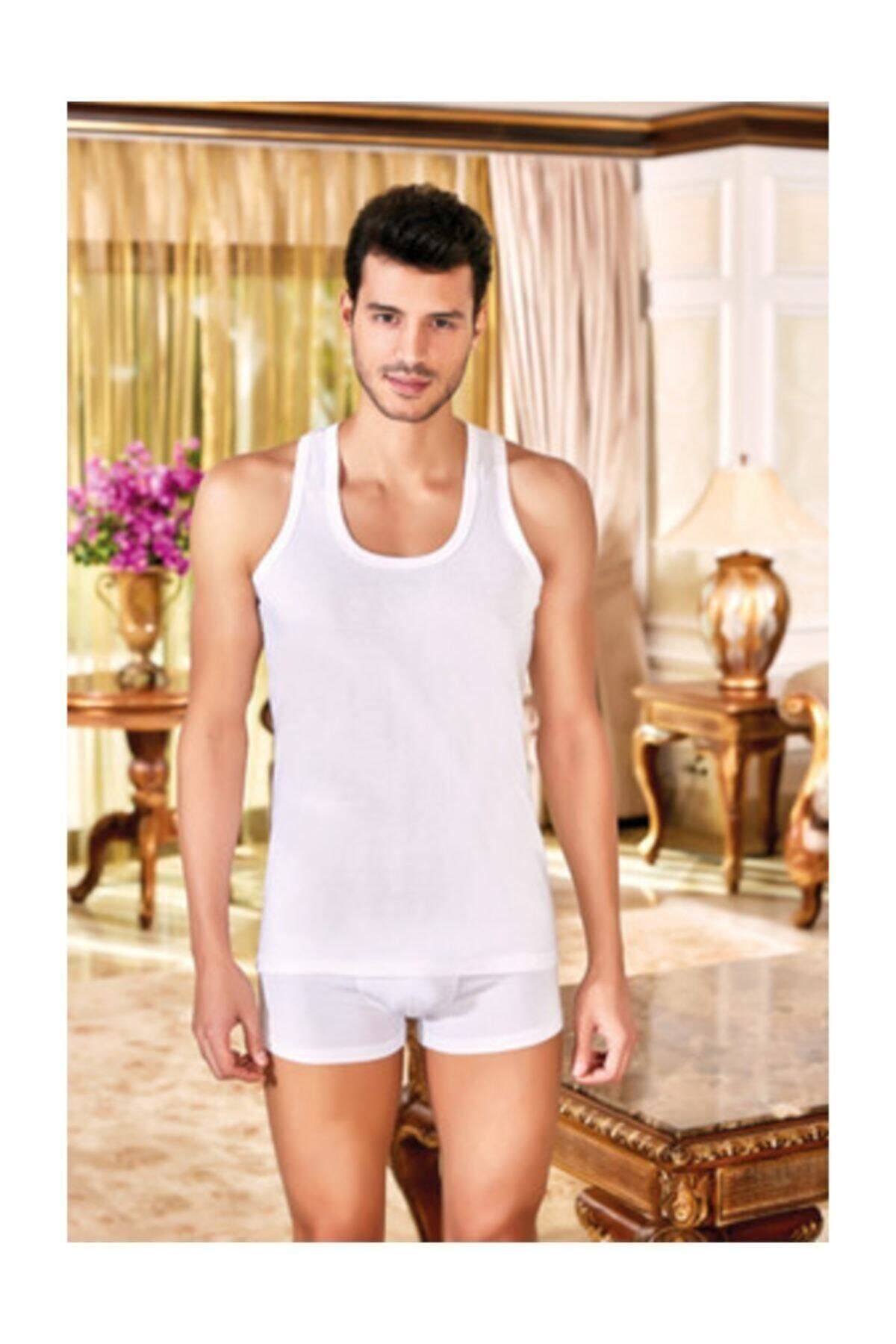 Men's White 6 Pack 100% Cotton Classic Combed Singlet