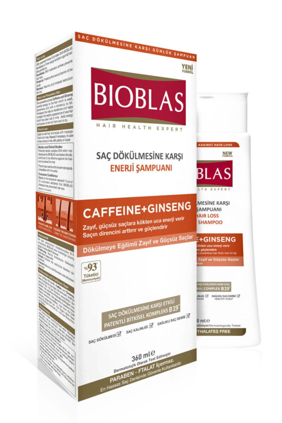 Saç Dökülmesine Karşı Enerji Şampuanı Caffeine + Ginseng 360 ml