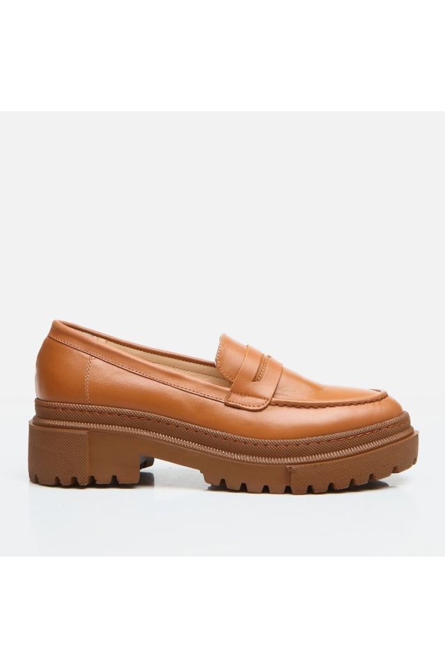 Hakiki Deri Taba Kadın Loafer