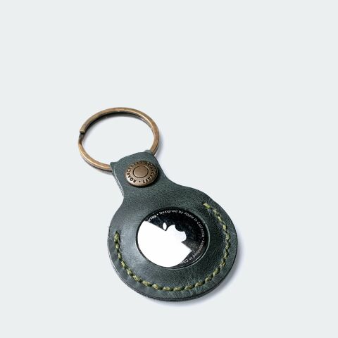 Leather AirTag Case Keychain