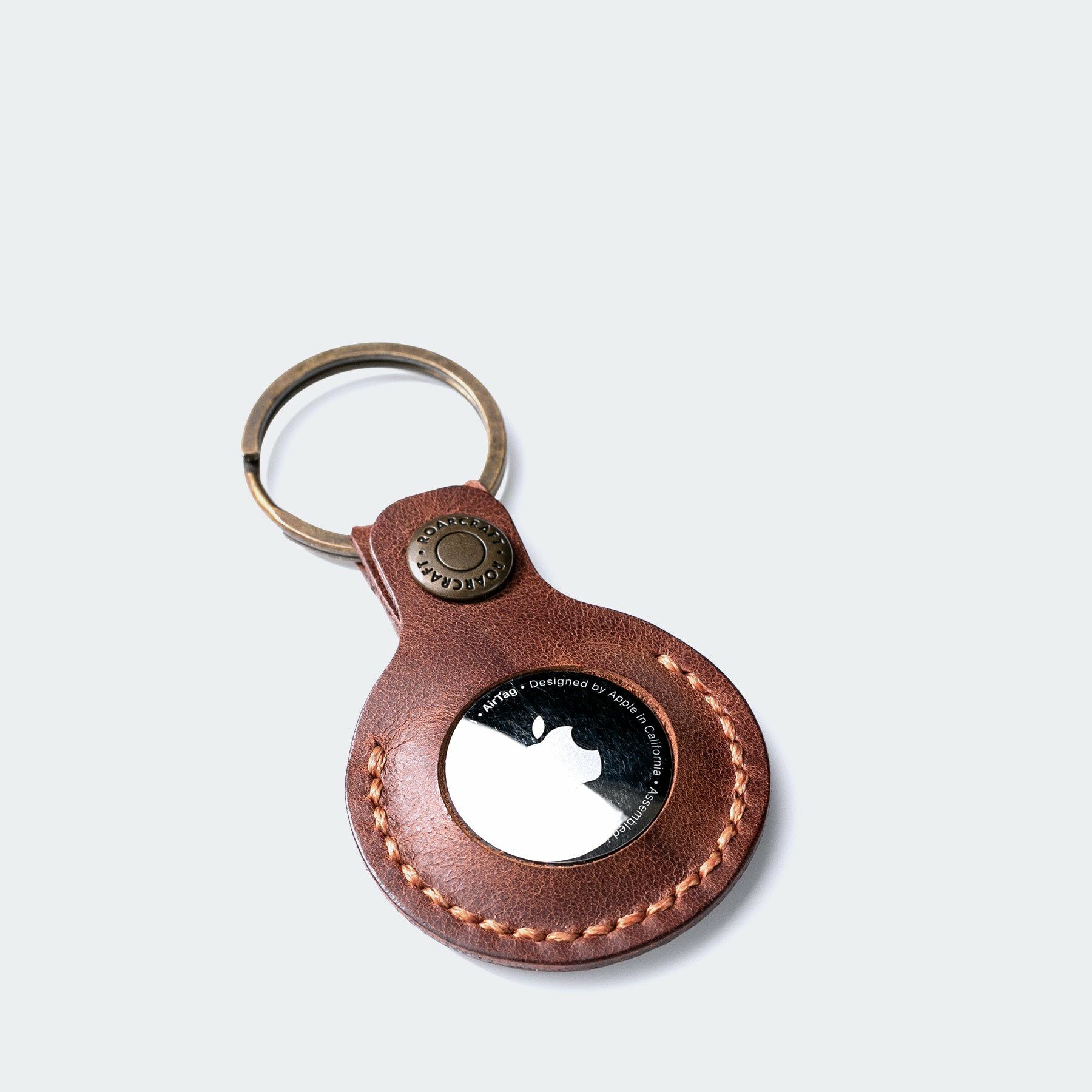 Leather AirTag Case Keychain