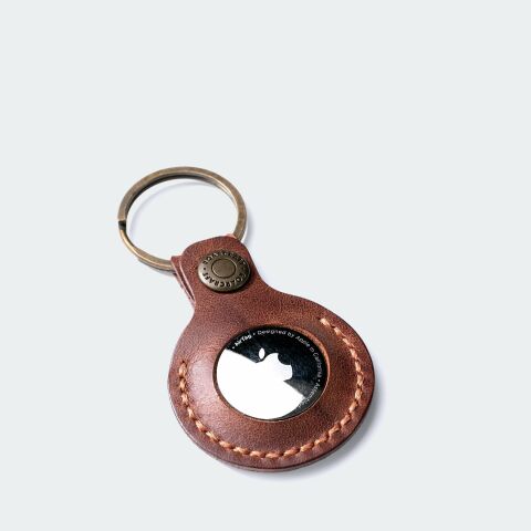 Leather AirTag Case Keychain
