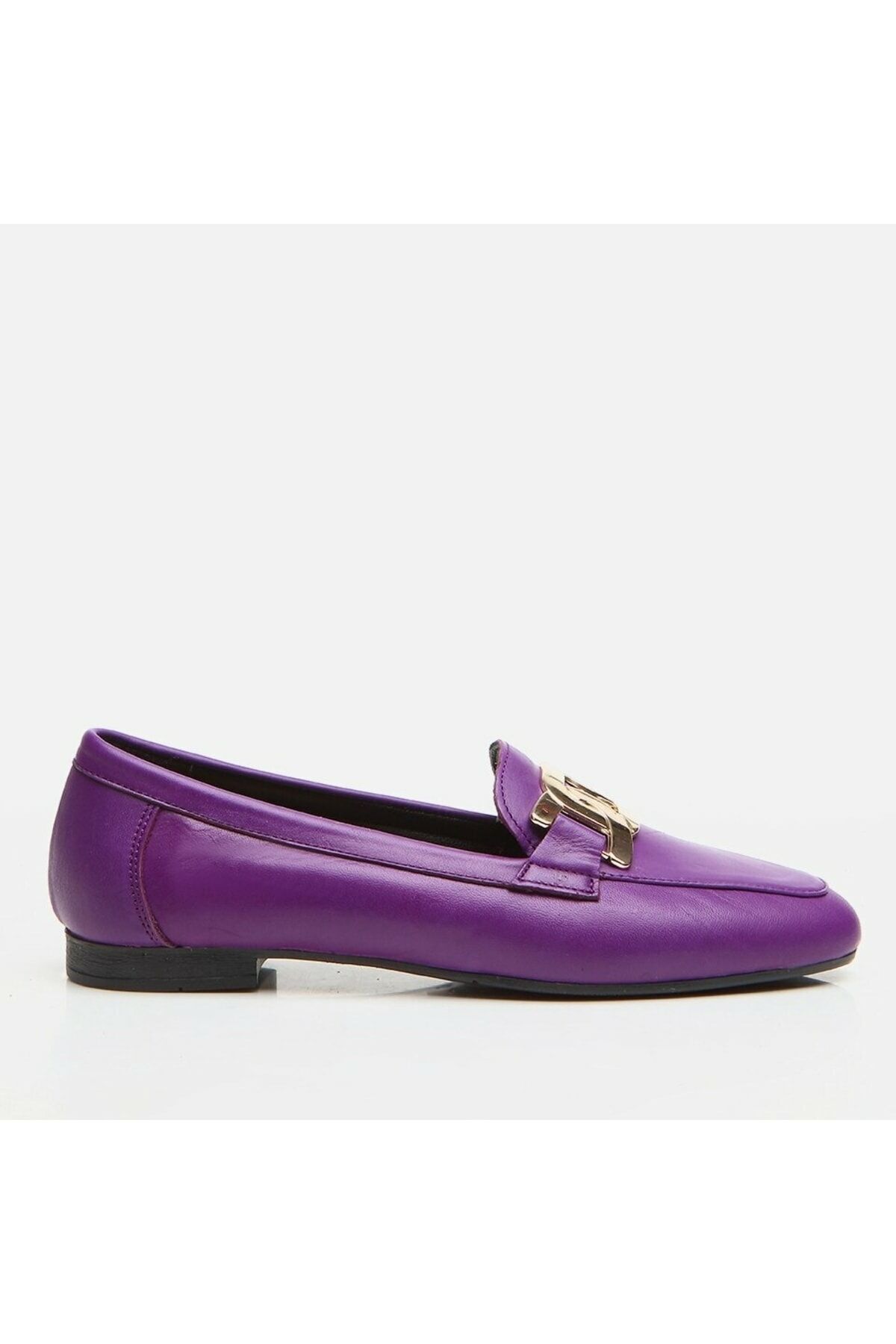 Genuine Leather Purple Women's Loafers