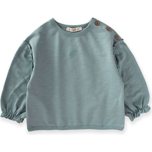 Embroidered Ruffle Detailed Oversize Sweat 0-5 Years Mint Green