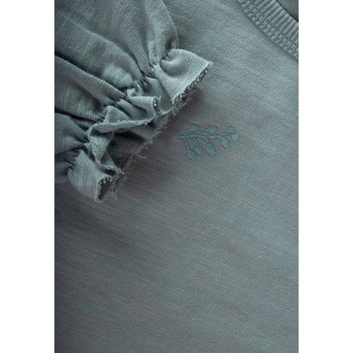 Embroidered Ruffle Detailed Oversize Sweat 0-5 Years Mint Green