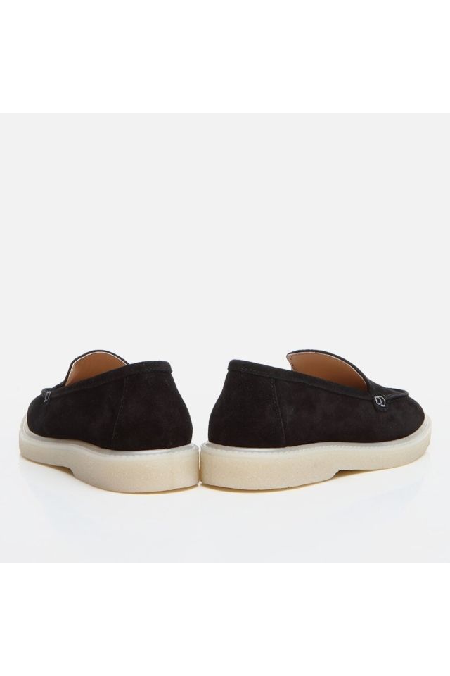 Hakiki Deri Siyah Kadın Loafer