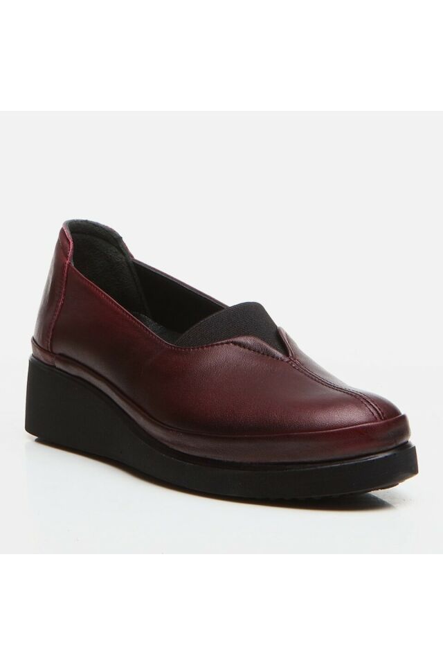 Genuine Leather Claret Red Women's Loafer