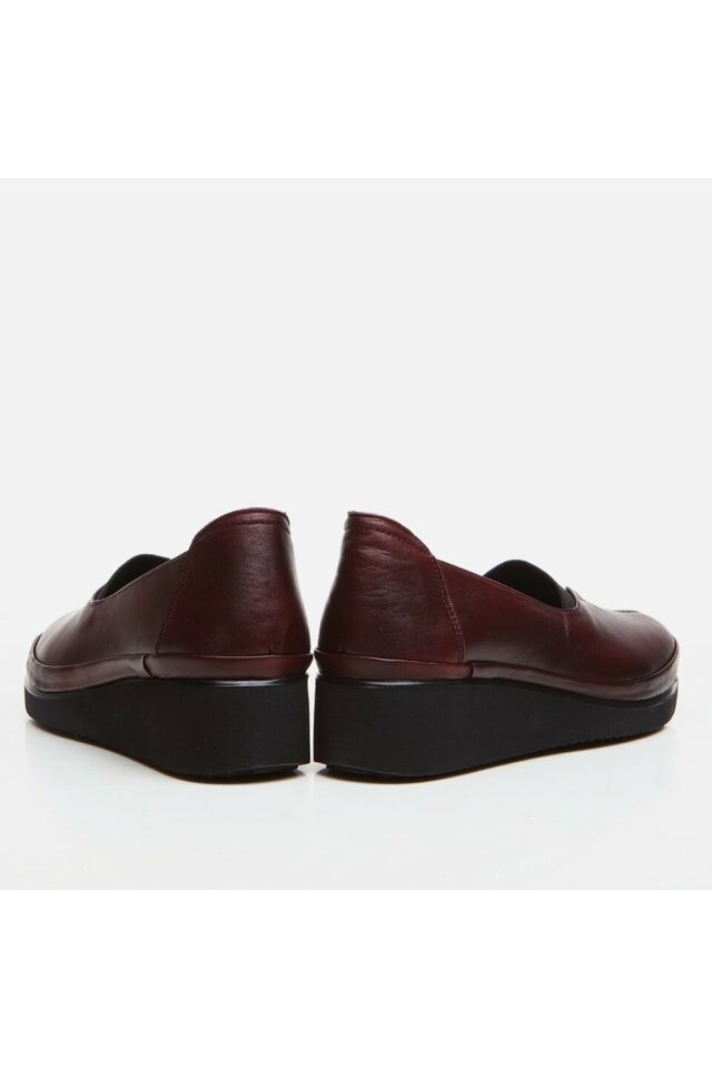 Genuine Leather Claret Red Women's Loafer
