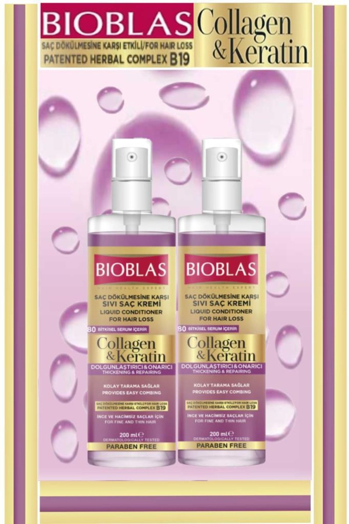 Collagen&keratin Liquid Conditioner 200 Ml X 2 Pieces