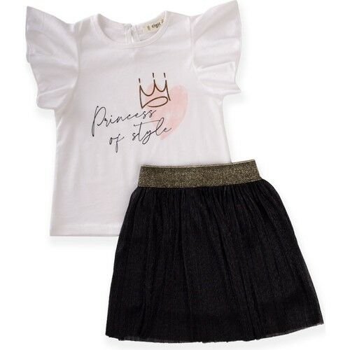 Princess Of Style Printed Silvery Skirt Set