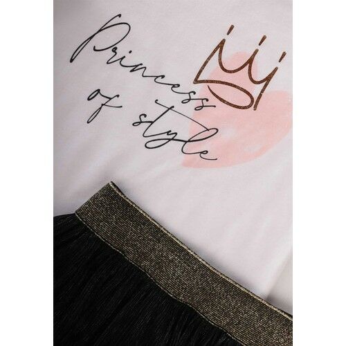 Princess Of Style Printed Silvery Skirt Set