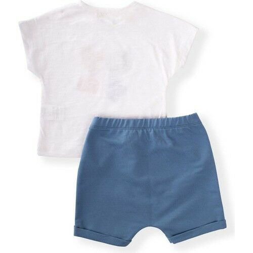 Friends Together Printed Shorts Set 1-4 Ages Ecru Indigo
