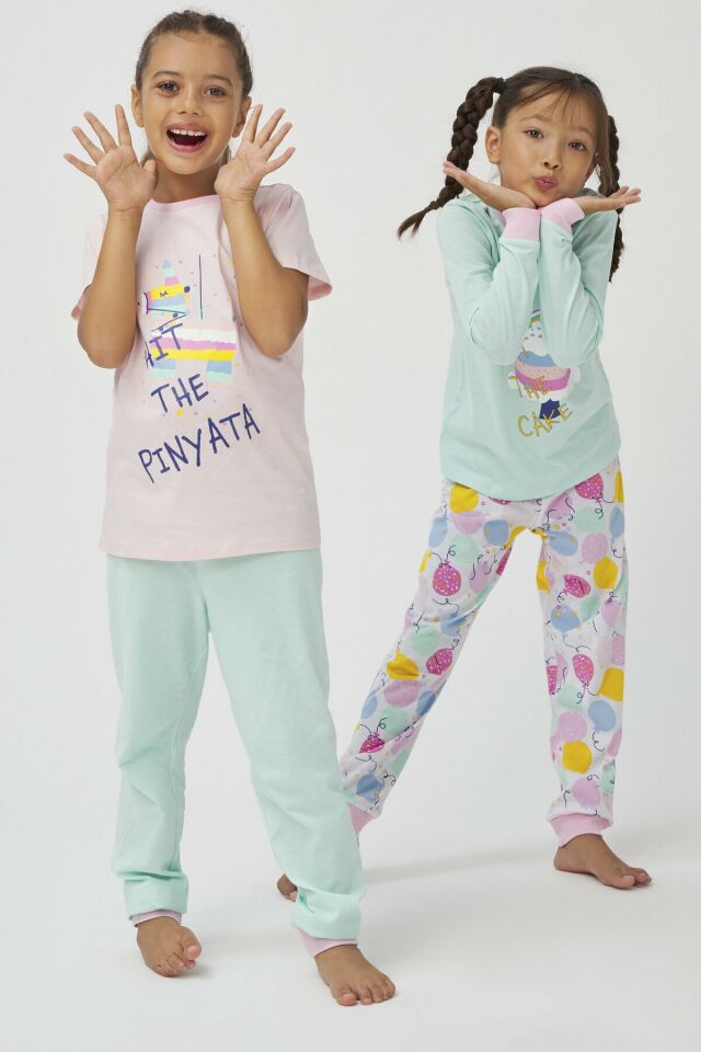 Kız Çocuk Pinyata 4lü Pijama Takımı