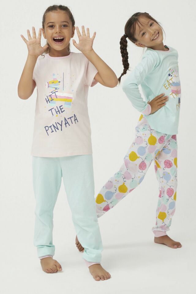 Kız Çocuk Pinyata 4lü Pijama Takımı