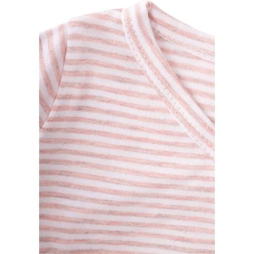 Patterned Double Breasted Zipper 0-18 Months Powder Striped