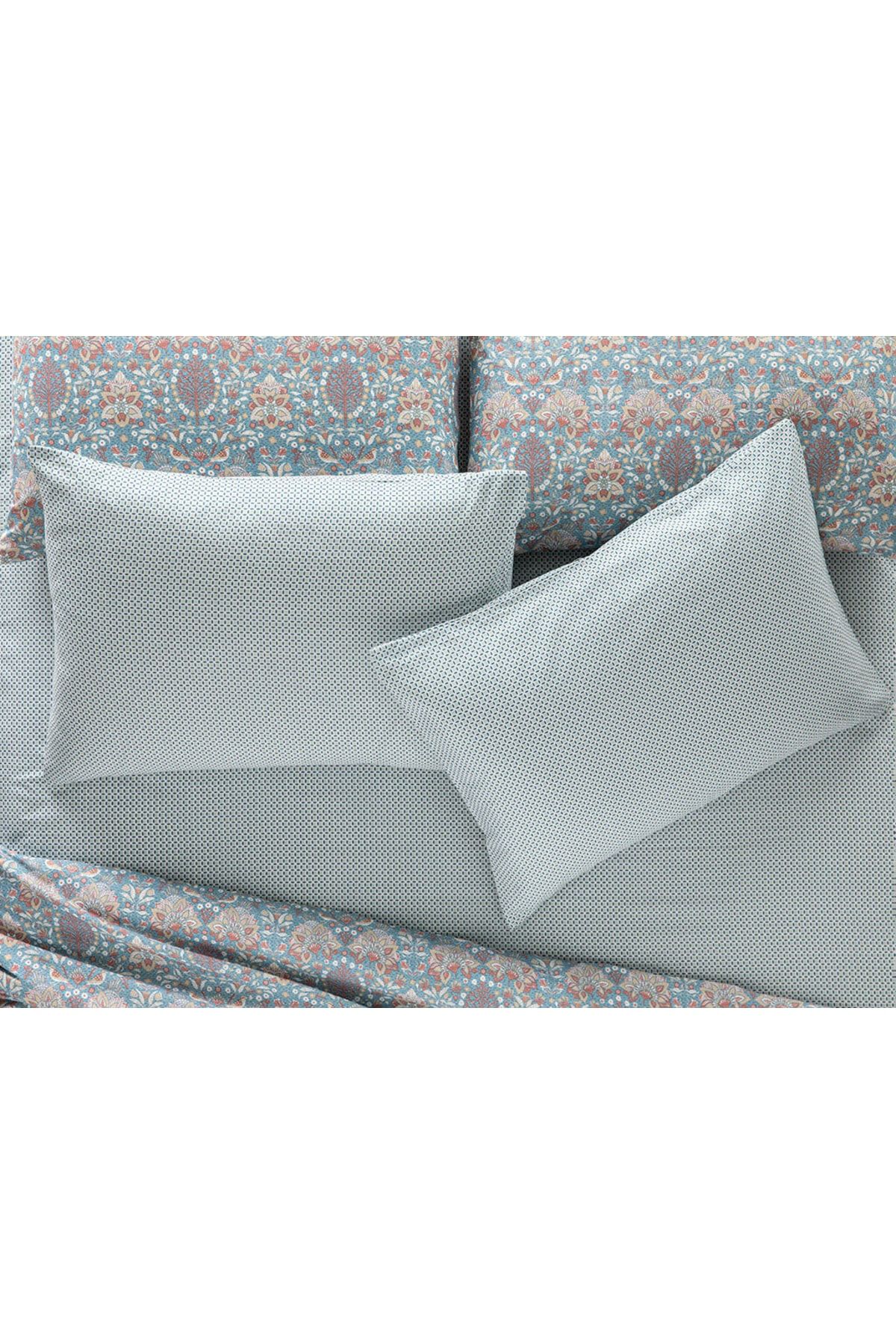 Twin Palms Kolay Ütülenir 2'li Yastık Kılıfı 50x70 Cm Seledon