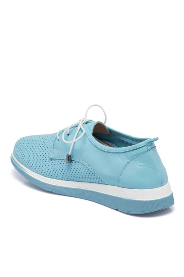 Blue Leather Women's Shoes
