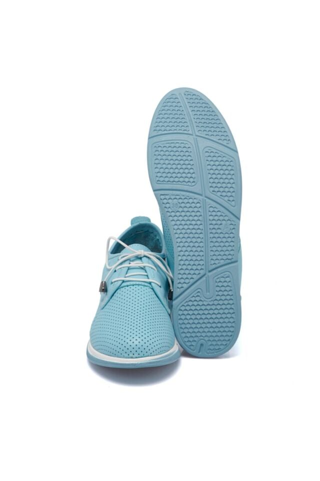 Blue Leather Women's Shoes
