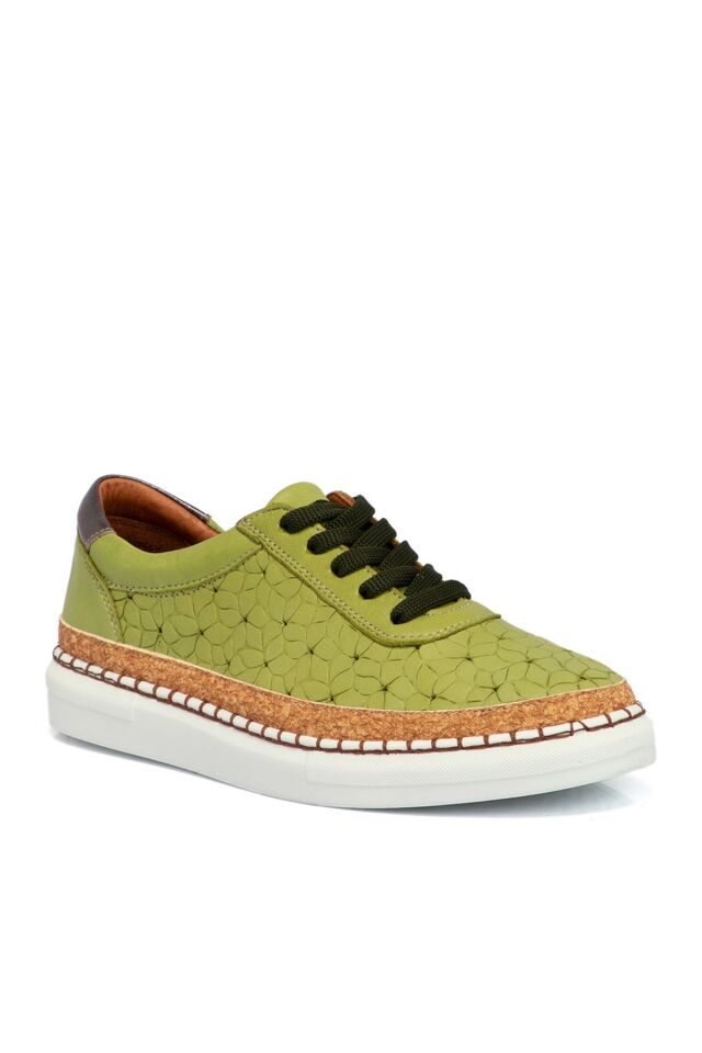 Green Leather Women's Shoes