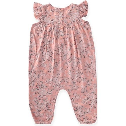 Viscose Sleeve Frilly Overalls Pink