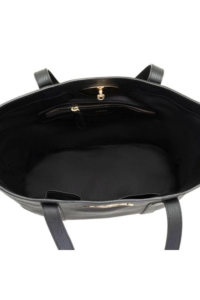 Mary Black Women's Leather Shopping Bag