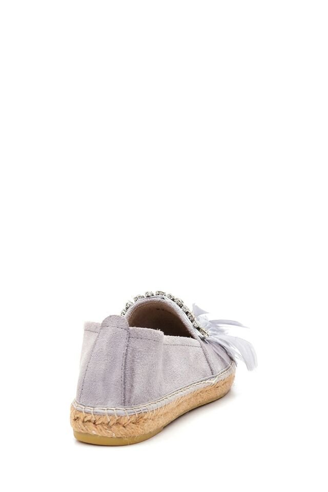 Women's Leather Suede Feather Espadrilles