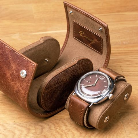 Single Leather Watch Box - Watch Roll