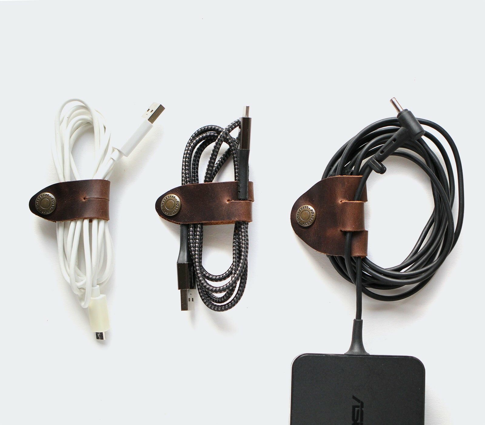 Leather Cable Organizer - Set of 3