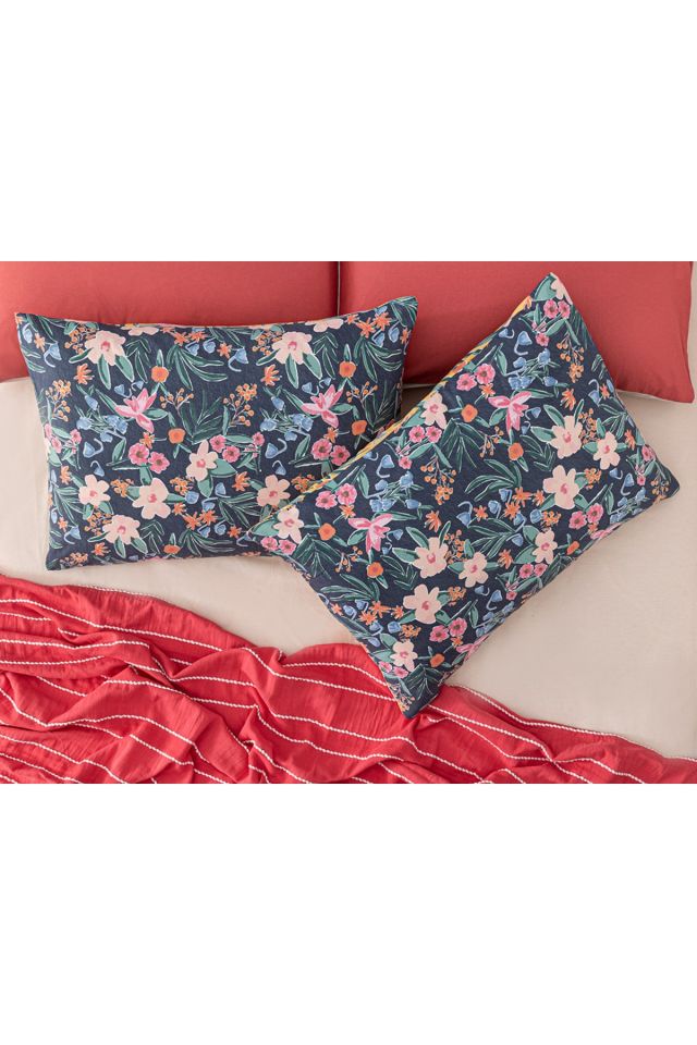 Vivacity Bloom Pamuklu 2'li Yastık Kılıfı 50x70 Cm Sarı