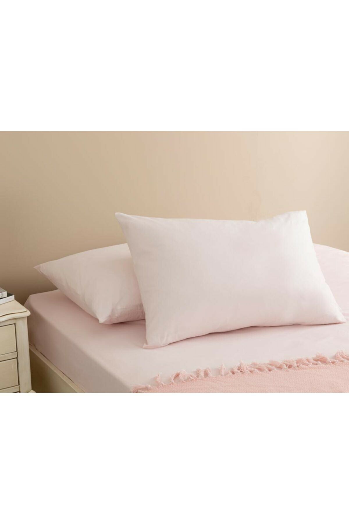 Plain Cotton 2-Pack Pillowcase 50x70 Cm Powder Pink