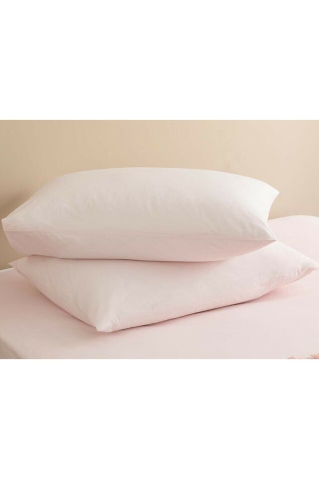 Düz Pamuklu 2'li Yastık Kılıfı 50x70 Cm Toz Pembe