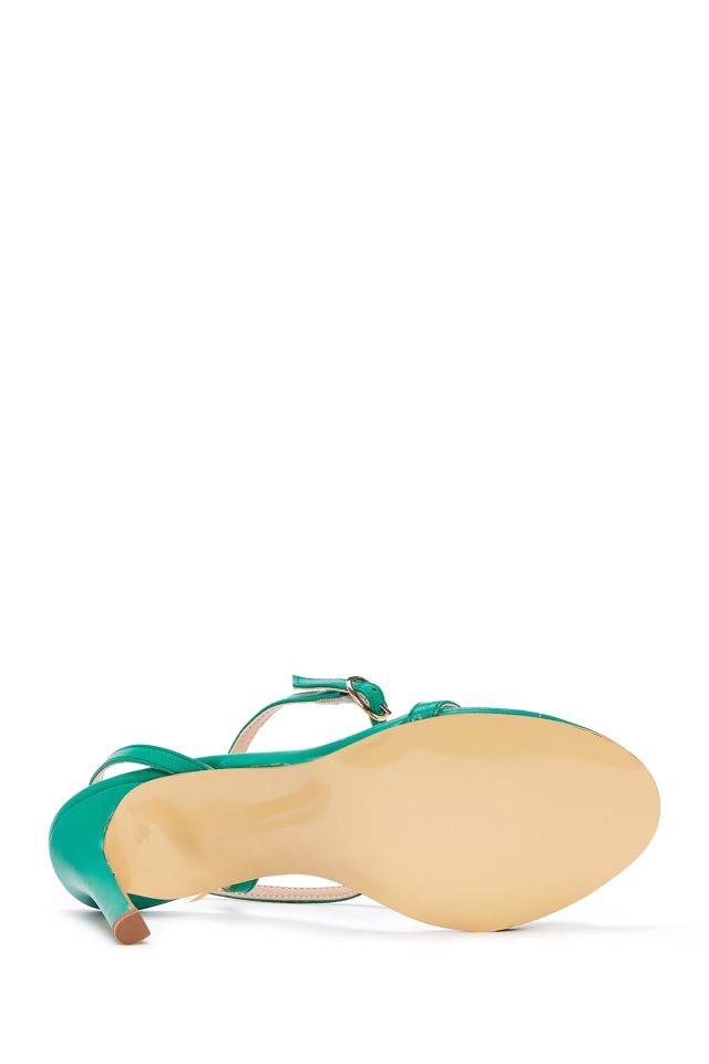 Women's Leather Heel Sandals