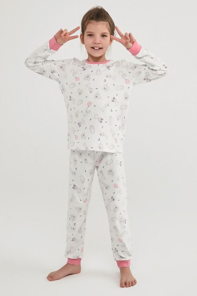 Girl's Bunny Thermal 2-Pajama Set