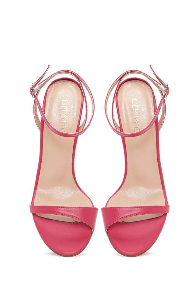 Women's Leather Heel Sandals