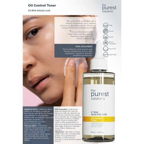 Bha %2 Oil Control Toner & Siyah Nokta Hedefli, Yağlanma, Gözenek Dengeleyici Tonik