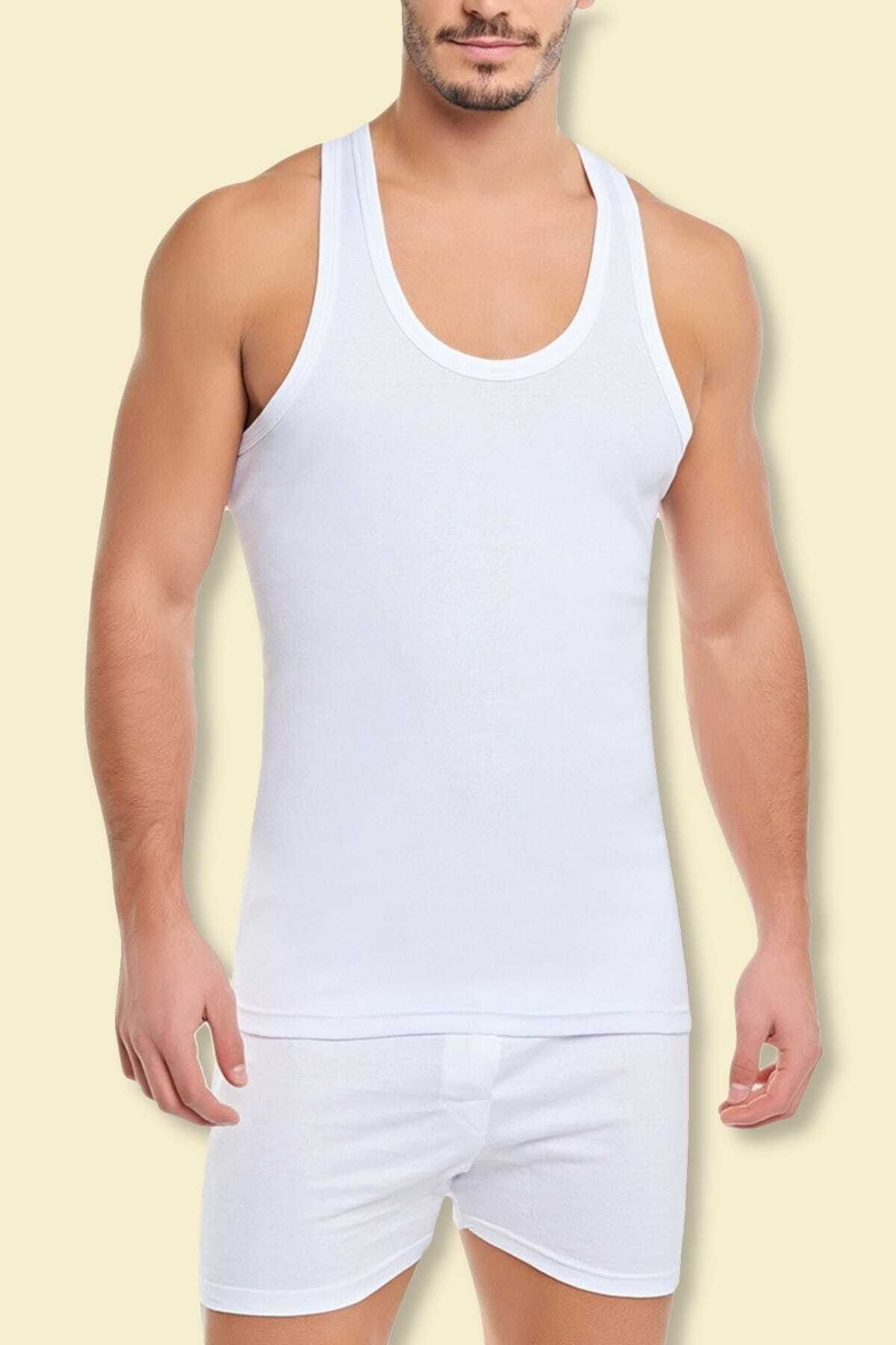 Men's White 6 Pack Cotton Rib Athlete Athlete