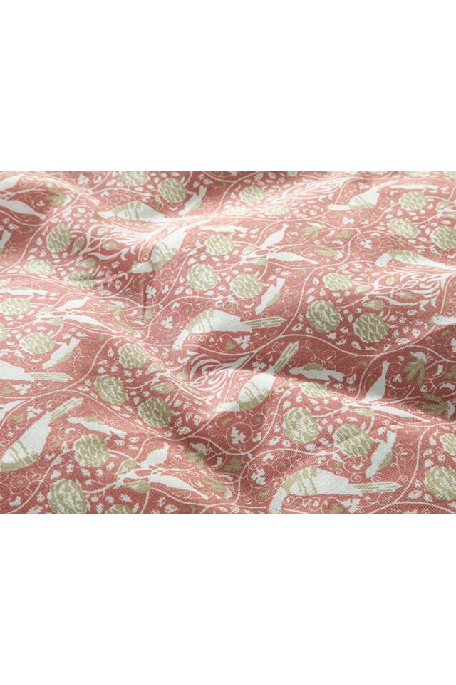 Bird And Anemons Easy To Iron Single Duvet Cover 160x220 Cm Pink