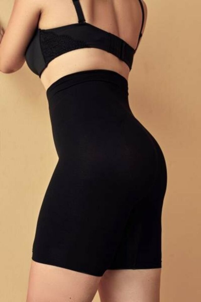 Black Premium Seamless Push Up Shorts Corset