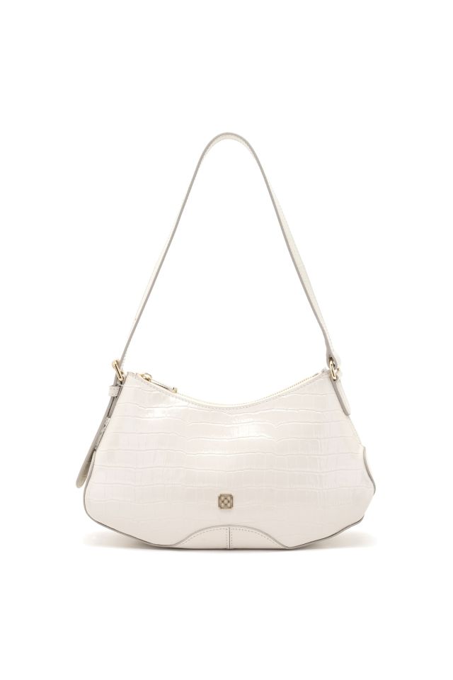 Elyesa Women's Ecru Leather Shoulder Bag