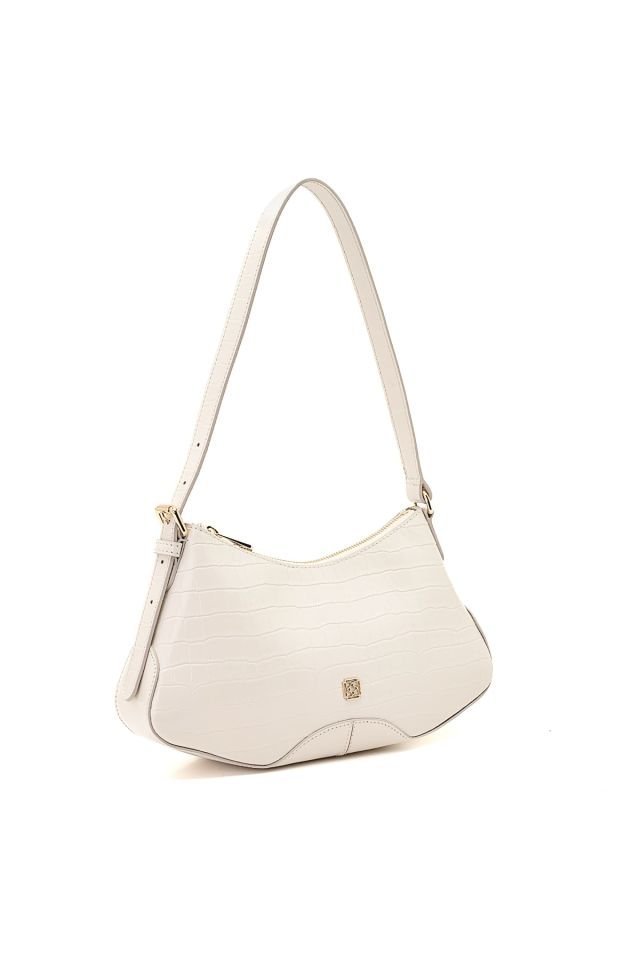 Elyesa Women's Ecru Leather Shoulder Bag