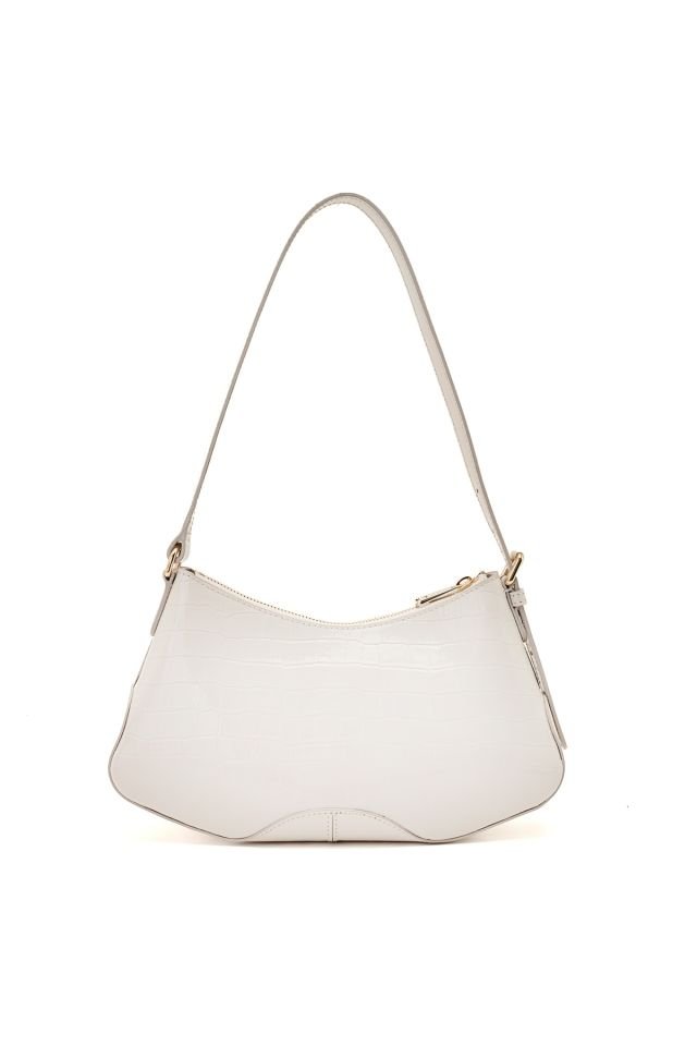 Elyesa Women's Ecru Leather Shoulder Bag