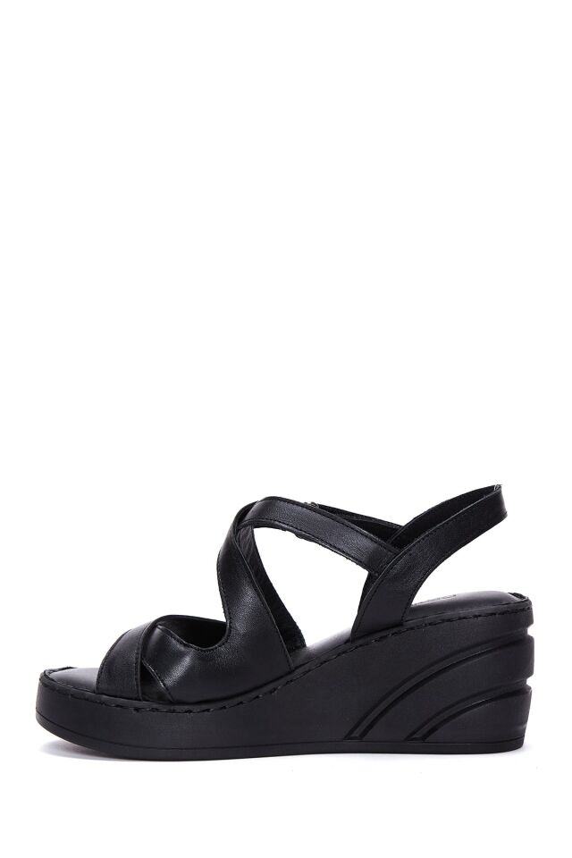 Women's Leather Wedge Heel Comfort Sandals