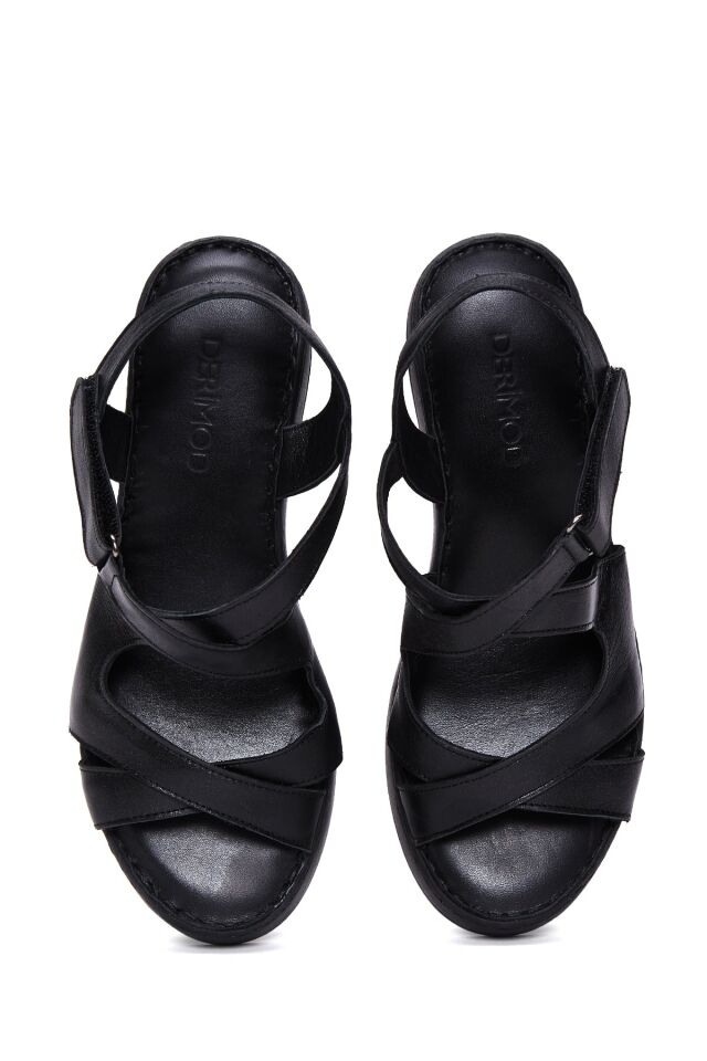 Women's Leather Wedge Heel Comfort Sandals