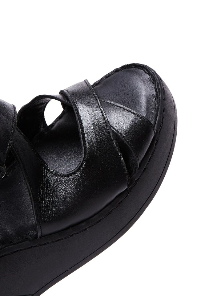 Women's Leather Wedge Heel Comfort Sandals