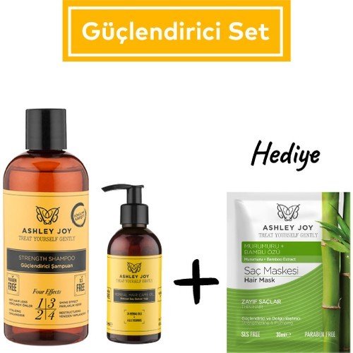 Strengthening Shampoo and Hair Care Oil + Strengthening Mask Gifted