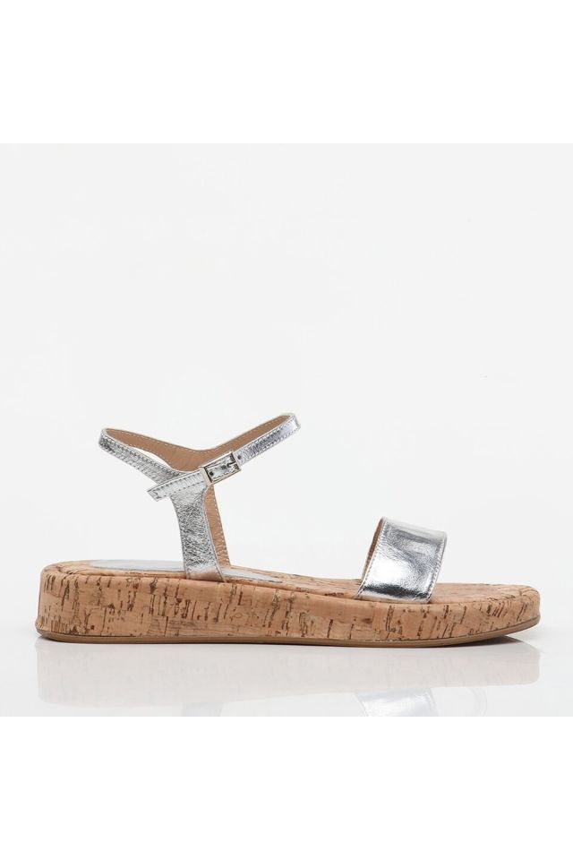 Genuine Leather Lame Women's Flat Sandals
