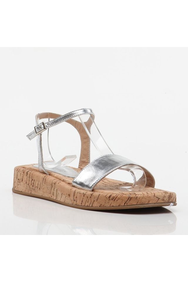 Genuine Leather Lame Women's Flat Sandals